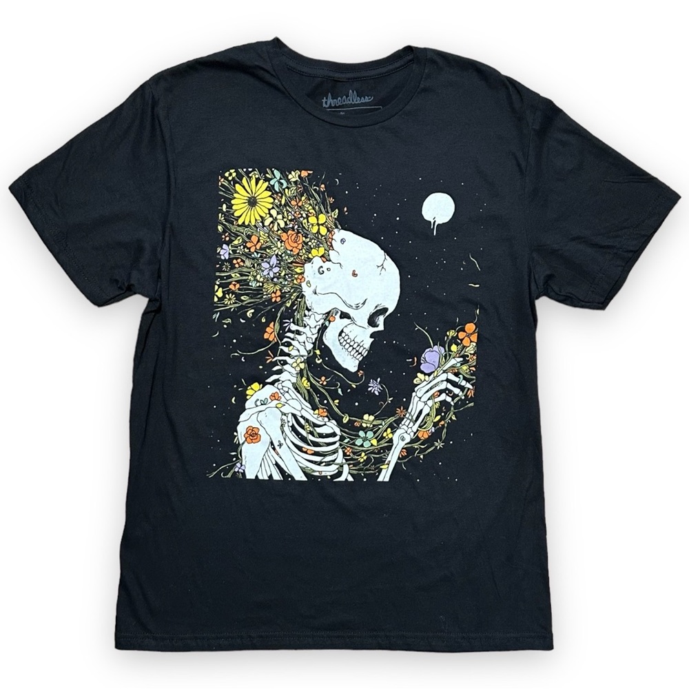 Threadless Skull with Flowers Tee!